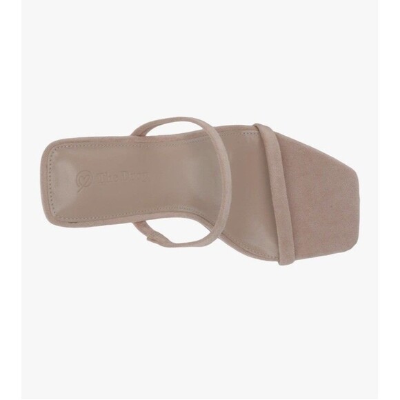 NWT The Drop Women's Avery Square Toe Two Strap High Heeled Sandal Size 7 Beige - Picture 3 of 13